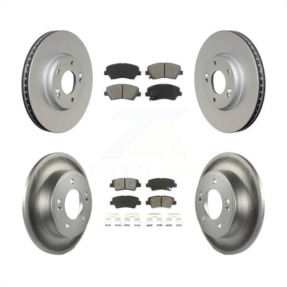 [Avant + Arrière] Kit de disque (revêtu) et plaquette (semi-métallique) de frein pour 2015 Hyundai Veloster Tech RE FLEX SE KGS-100935 par Transit Auto