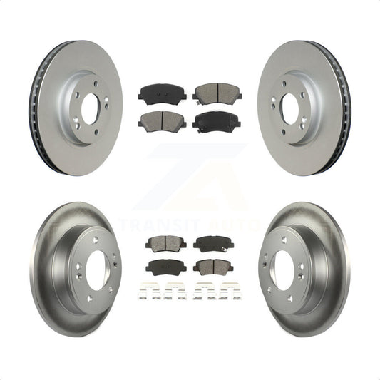 [Avant + Arrière] Kit de disque (revêtu) et plaquette (semi-métallique) de frein pour 2015 Hyundai Veloster Tech RE FLEX SE KGS-100935 par Transit Auto