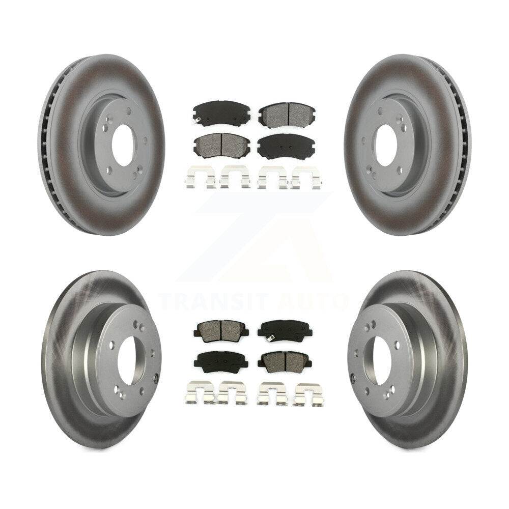 [Avant + Arrière] Kit de disque (revêtu) et plaquette (semi-métallique) de frein pour Hyundai Sonata 3.3L KGS-100936