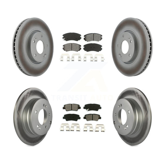 [Avant + Arrière] Kit de disque (revêtu) et plaquette (semi-métallique) de frein pour Hyundai Sonata 3.3L KGS-100936