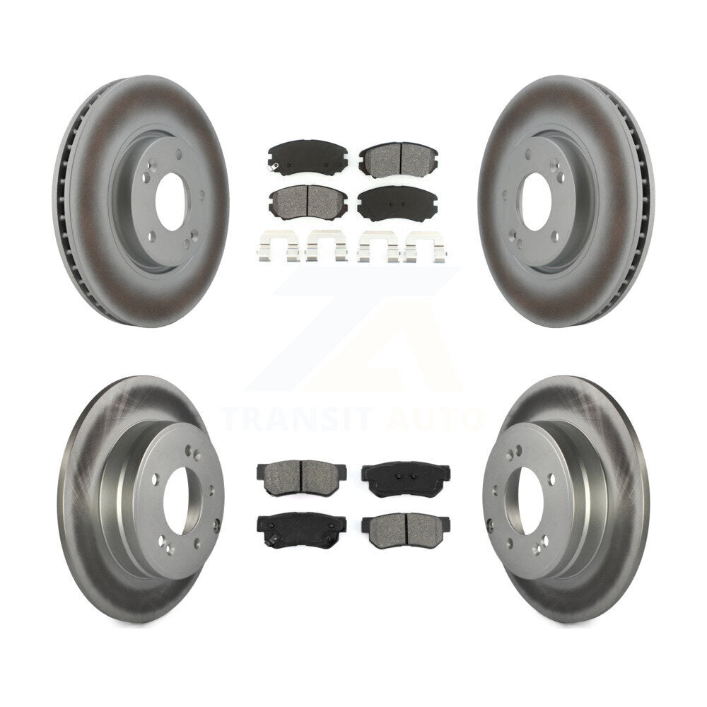 [Avant + Arrière] Kit de disque (revêtu) et plaquette (semi-métallique) de frein pour Hyundai Sonata 3.3L KGS-100937
