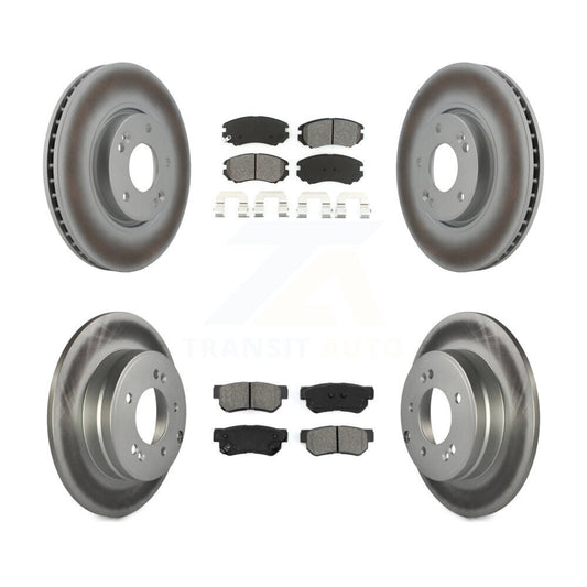 [Avant + Arrière] Kit de disque (revêtu) et plaquette (semi-métallique) de frein pour Hyundai Sonata 3.3L KGS-100937