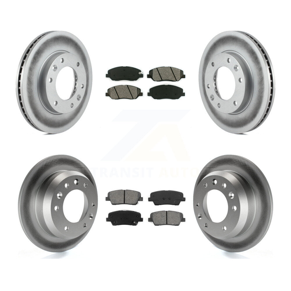 [Avant + Arrière] Kit de disque (revêtu) et plaquette (semi-métallique) de frein pour Kia Sedona Hyundai Entourage KGS-100938