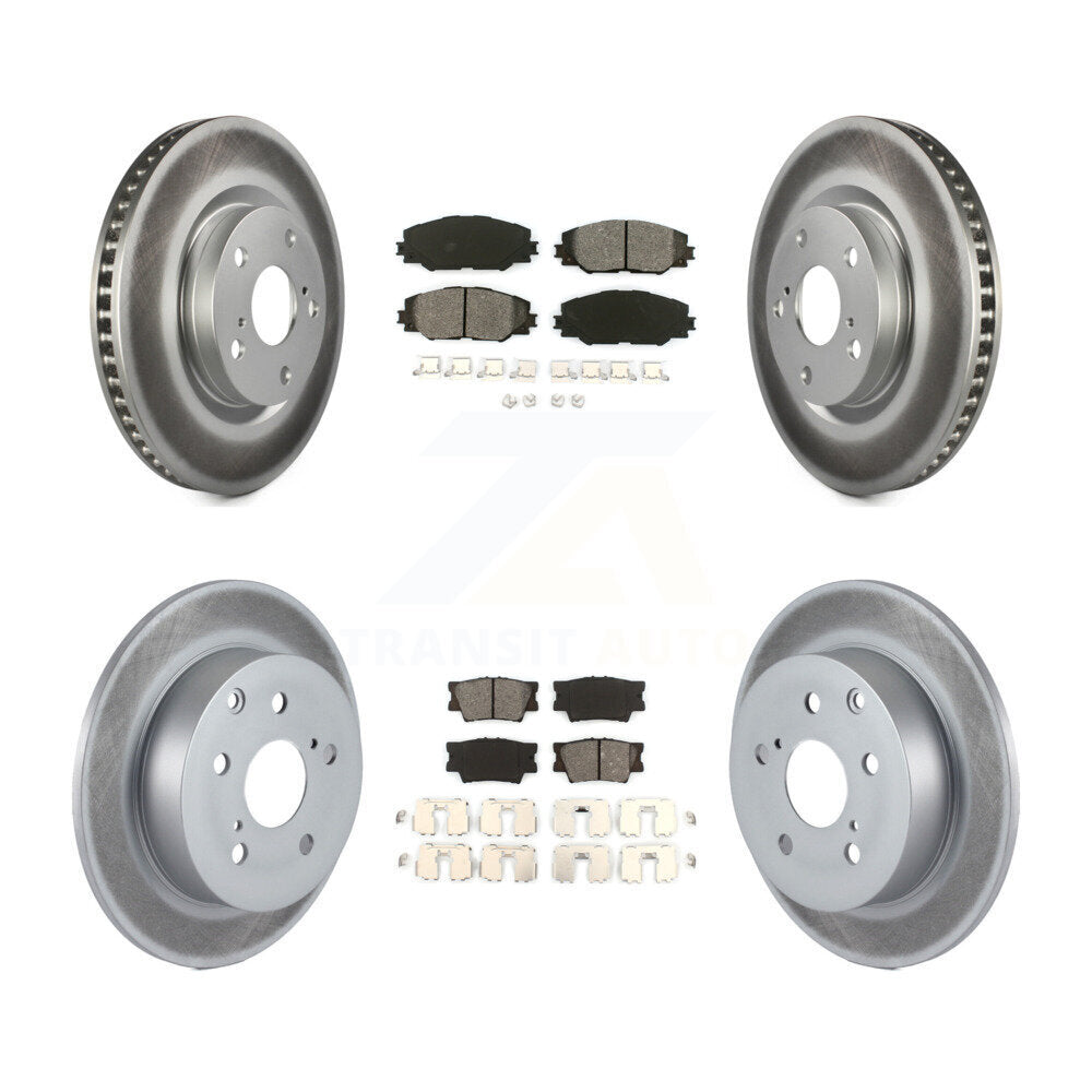 [Avant + Arrière] Kit de disque (revêtu) et plaquette (semi-métallique) de frein pour Toyota Matrix Pontiac Vibe KGS-100941
