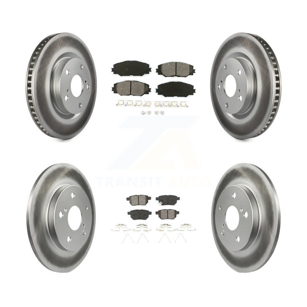 [Avant + Arrière] Kit de disque (revêtu) et plaquette (semi-métallique) de frein pour Toyota Matrix Pontiac Vibe Corolla iM Scion KGS-100945