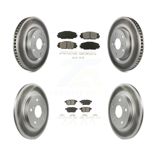 [Avant + Arrière] Kit de disque (revêtu) et plaquette (semi-métallique) de frein pour Toyota Matrix Pontiac Vibe Corolla iM Scion KGS-100945