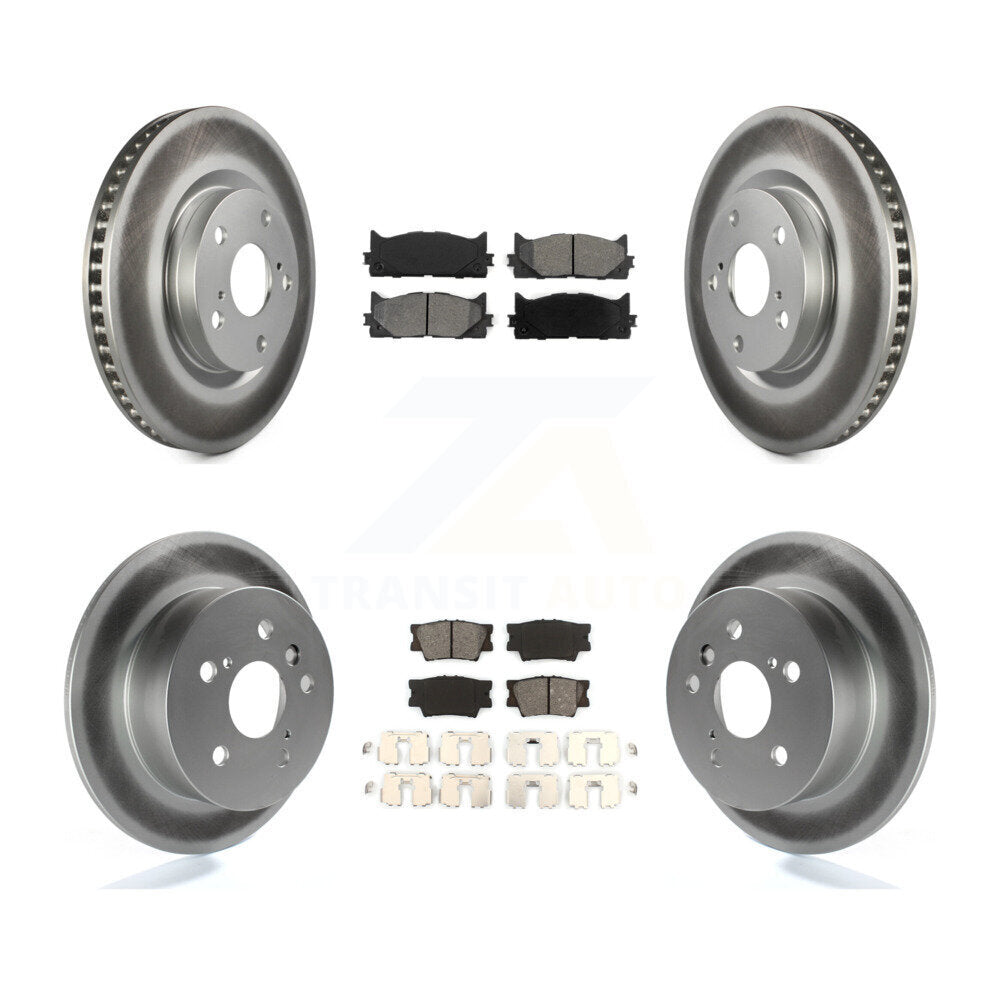 [Avant + Arrière] Kit de disque (revêtu) et plaquette (semi-métallique) de frein pour Toyota Camry Lexus ES350 Avalon KGS-100947