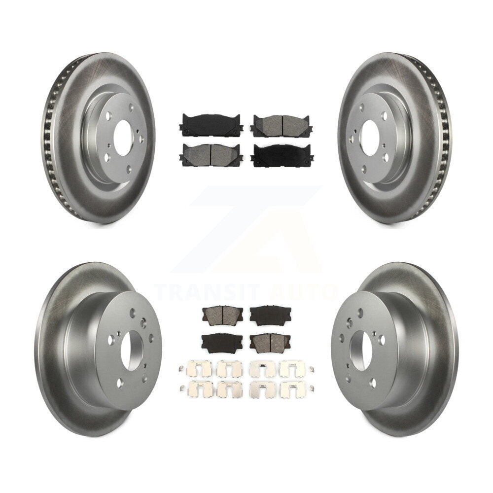 [Avant + Arrière] Kit de disque (revêtu) et plaquette (semi-métallique) de frein pour Toyota Camry Lexus ES350 Avalon ES300h KGS-100948