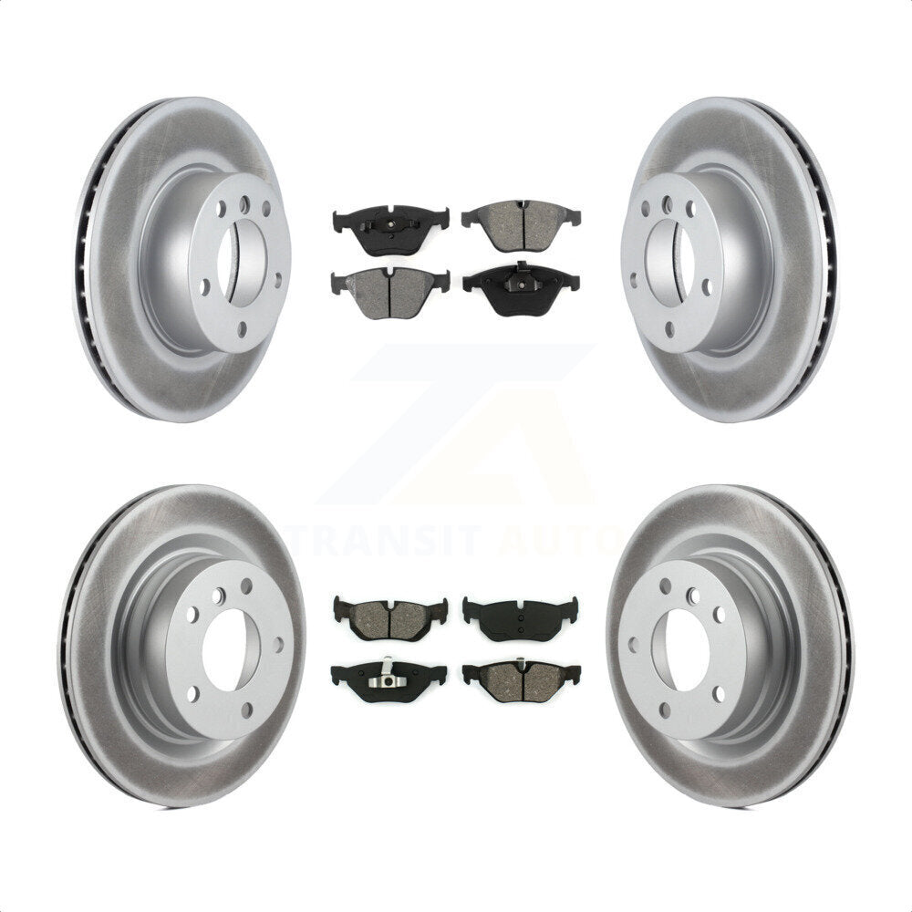 [Avant + Arrière] Kit de disque (revêtu) et plaquette (semi-métallique) de frein pour 2007 BMW 323i avec 312mm Diameter Rotor KGS-100955 par Transit Auto