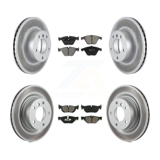 [Avant + Arrière] Kit de disque (revêtu) et plaquette (semi-métallique) de frein pour 2007 BMW 323i avec 312mm Diameter Rotor KGS-100955 par Transit Auto