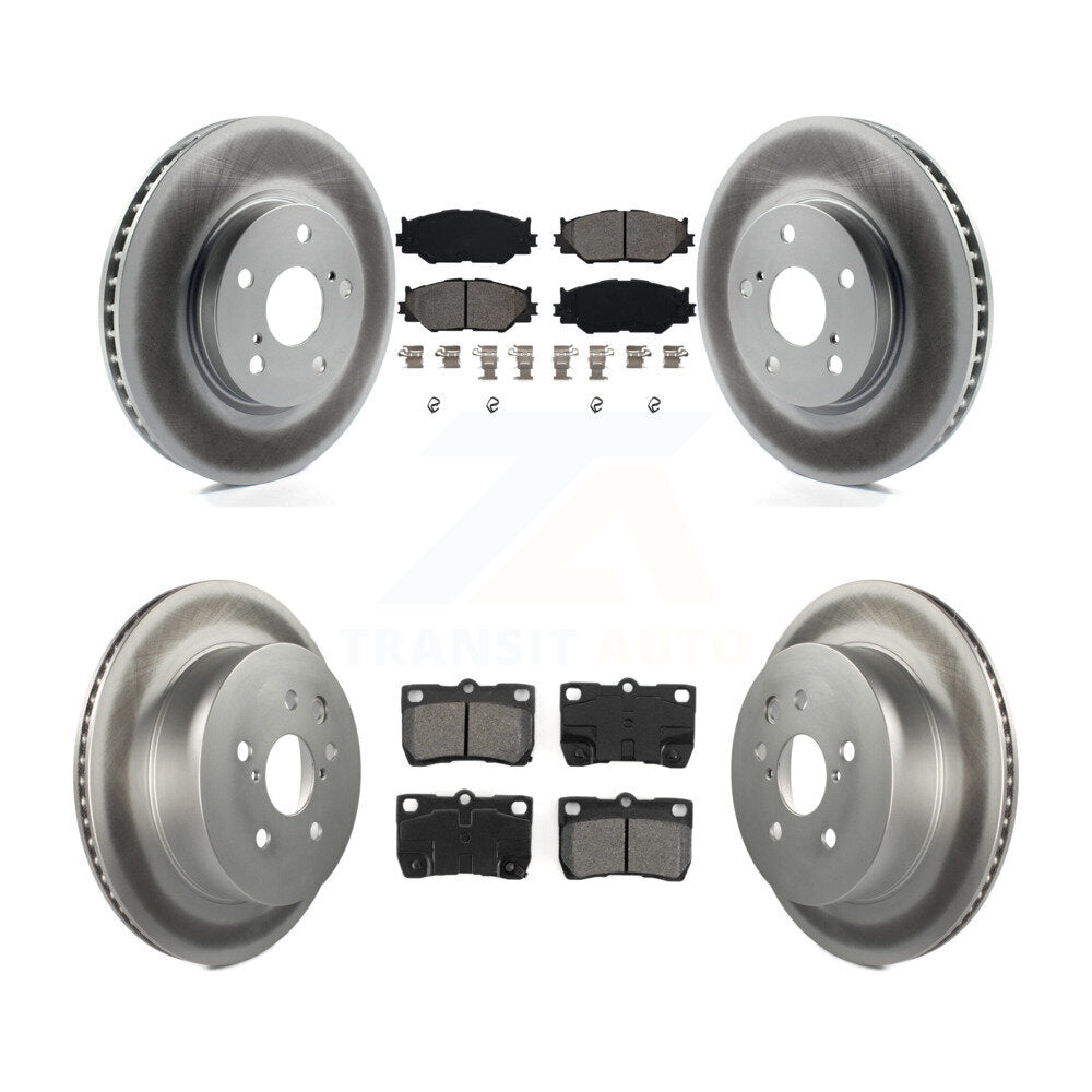 [Avant + Arrière] Kit de disque (revêtu) et plaquette (semi-métallique) de frein pour 2010-2013 Lexus IS250 C Vehicles Built Canadian Market KGS-100956