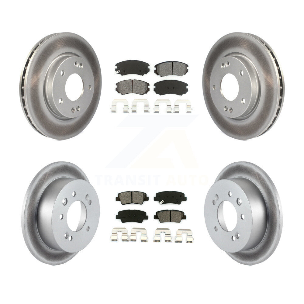 [Avant + Arrière] Kit de disque (revêtu) et plaquette (semi-métallique) de frein pour 2010 Hyundai Elantra Sedan From 03 23 10 KGS-100959