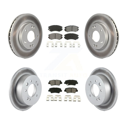 [Avant + Arrière] Kit de disque (revêtu) et plaquette (semi-métallique) de frein pour 2010 Hyundai Elantra Sedan From 03 23 10 KGS-100959
