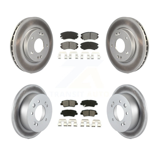 [Avant + Arrière] Kit de disque (revêtu) et plaquette (semi-métallique) de frein pour 2010 Hyundai Elantra Sedan From 03 23 10 KGS-100959