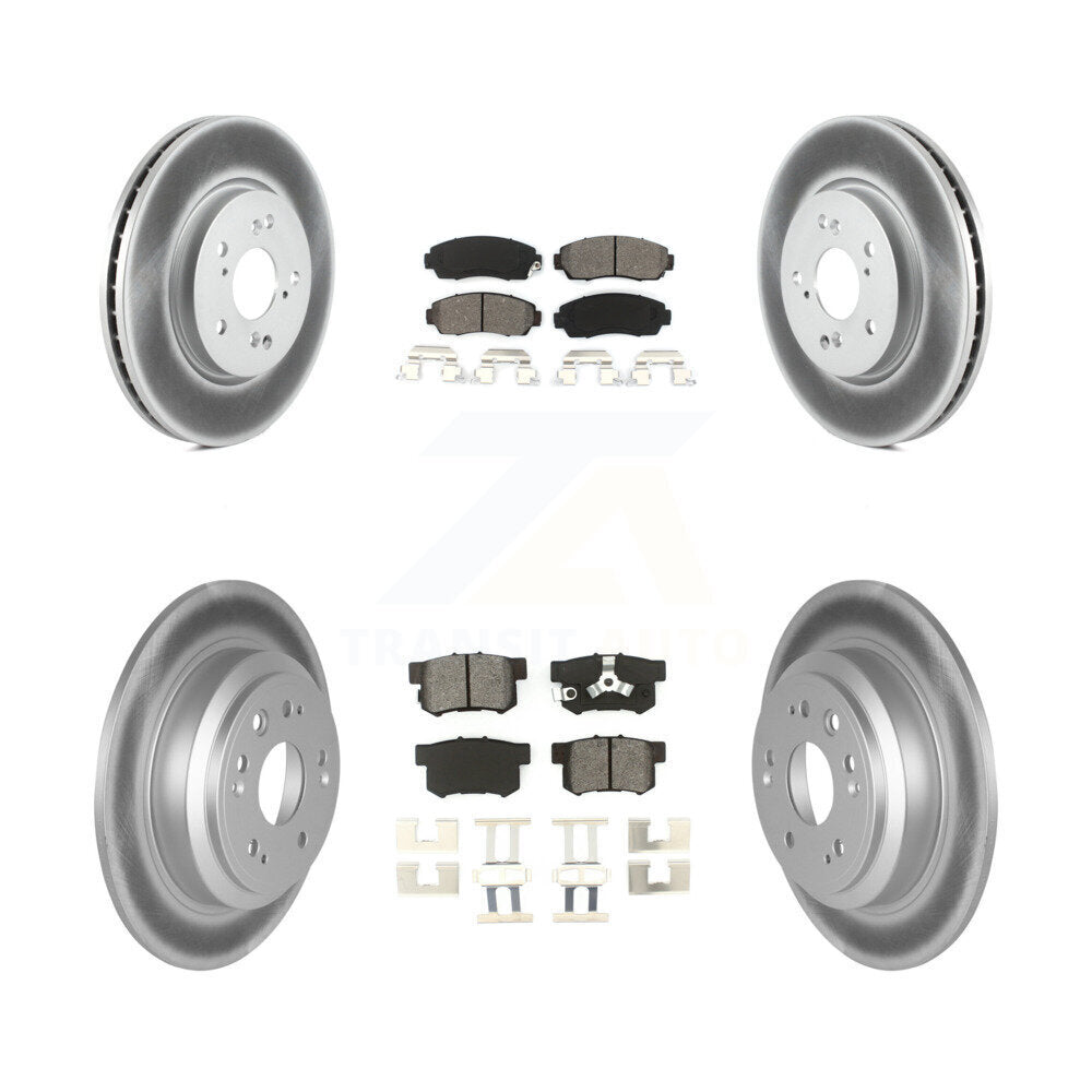 [Avant + Arrière] Kit de disque (revêtu) et plaquette (semi-métallique) de frein pour Honda Accord Crosstour KGS-100964