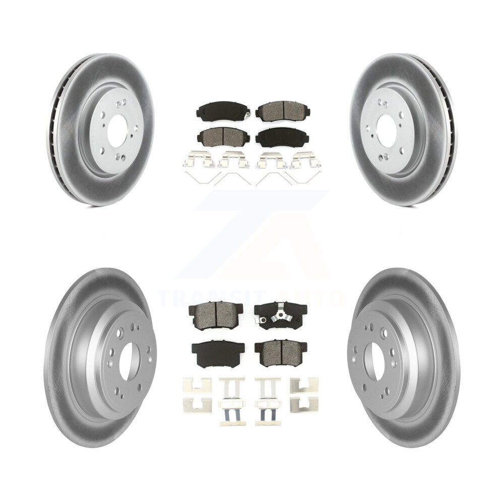 [Avant + Arrière] Kit de disque (revêtu) et plaquette (semi-métallique) de frein pour Honda Crosstour Accord KGS-100966