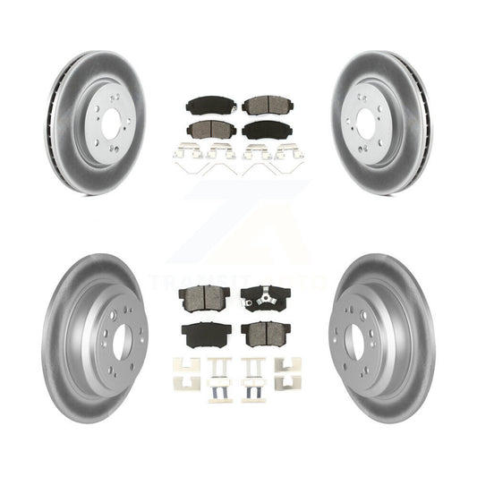 [Avant + Arrière] Kit de disque (revêtu) et plaquette (semi-métallique) de frein pour Honda Crosstour Accord KGS-100966
