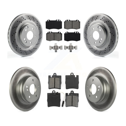 [Avant + Arrière] Kit de disque (revêtu) et plaquette (semi-métallique) de frein pour Mercedes-Benz C230 C320 SLK350 KGS-100968