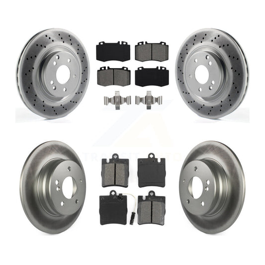 [Avant + Arrière] Kit de disque (revêtu) et plaquette (semi-métallique) de frein pour Mercedes-Benz C230 C320 SLK350 KGS-100968