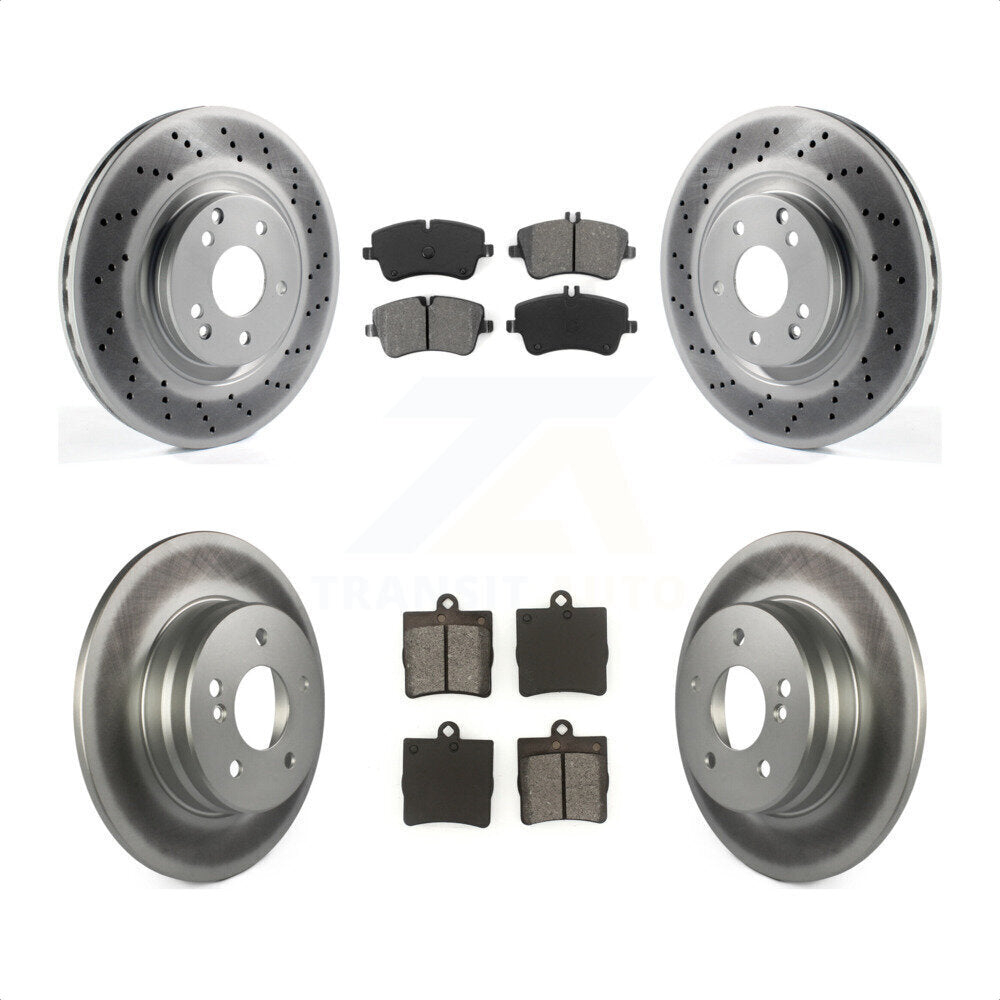 [Avant + Arrière] Kit de disque (revêtu) et plaquette (semi-métallique) de frein pour 2007-2008 Mercedes-Benz SLK280 avec Sport Package KGS-100969 par Transit Auto
