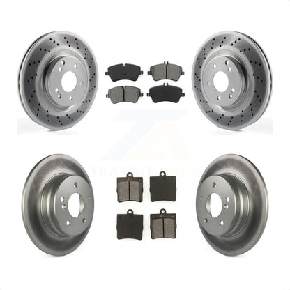 [Avant + Arrière] Kit de disque (revêtu) et plaquette (semi-métallique) de frein pour 2007-2008 Mercedes-Benz SLK280 avec Sport Package KGS-100969 par Transit Auto