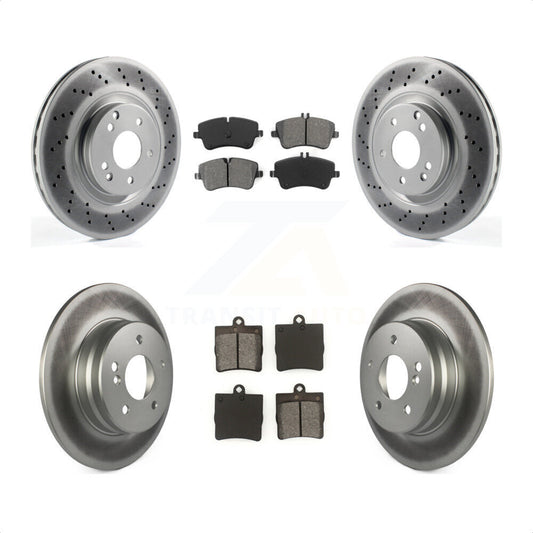 [Avant + Arrière] Kit de disque (revêtu) et plaquette (semi-métallique) de frein pour 2007-2008 Mercedes-Benz SLK280 avec Sport Package KGS-100969 par Transit Auto