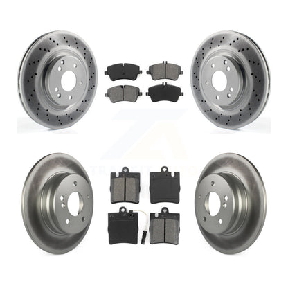 [Avant + Arrière] Kit de disque (revêtu) et plaquette (semi-métallique) de frein pour 2004 Mercedes-Benz C320 Wagon Coupe avec RWD avec Sport Package KGS-100970