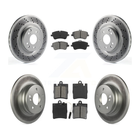 [Avant + Arrière] Kit de disque (revêtu) et plaquette (semi-métallique) de frein pour 2004 Mercedes-Benz C320 Wagon Coupe avec RWD avec Sport Package KGS-100970