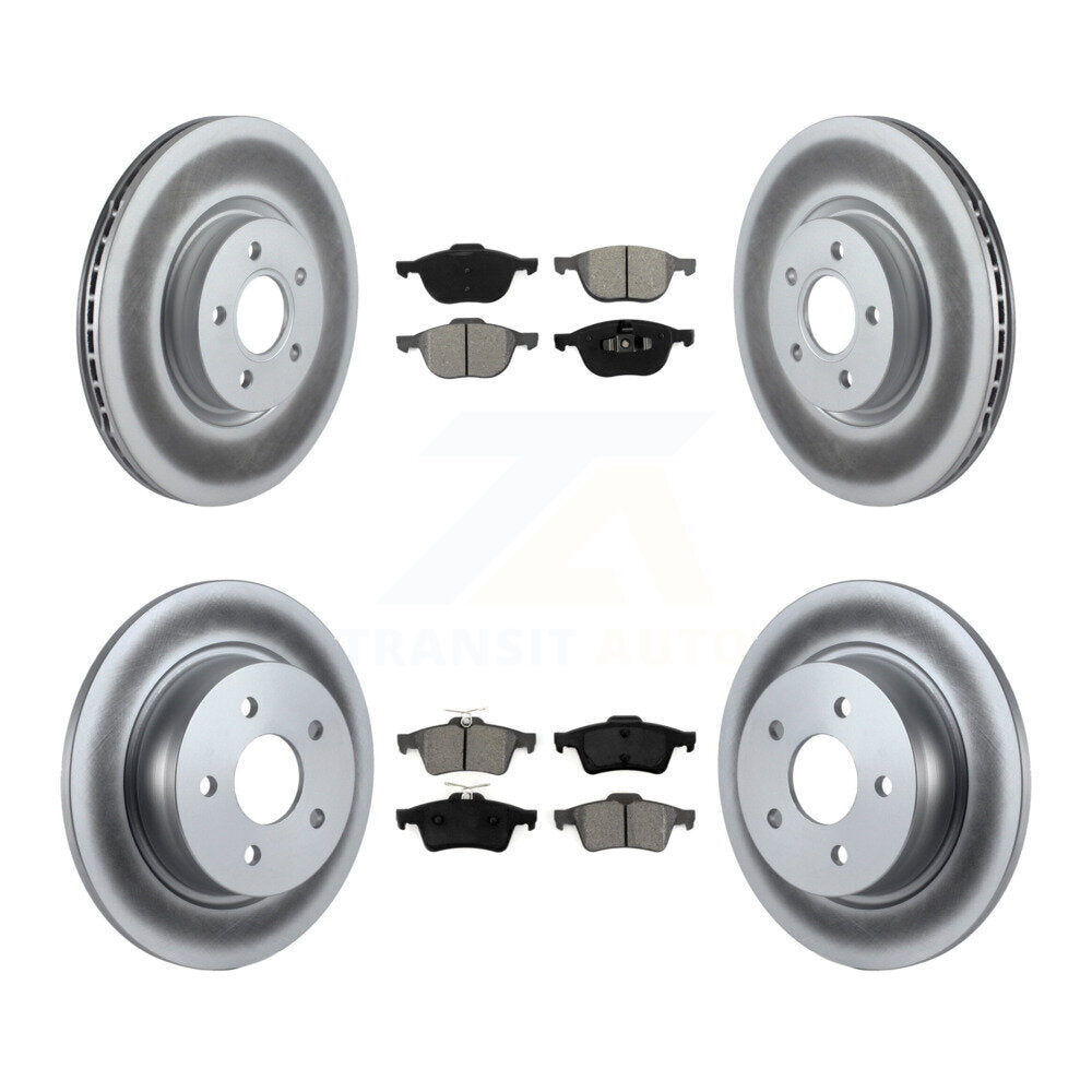 [Avant + Arrière] Kit de disque (revêtu) et plaquette (semi-métallique) de frein pour 2014 Ford Connect 104.8" wheel base KGS-100974