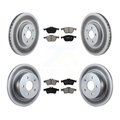 [Avant + Arrière] Kit de disque (revêtu) et plaquette (semi-métallique) de frein pour 2014 Ford Connect 104.8" wheel base KGS-100974