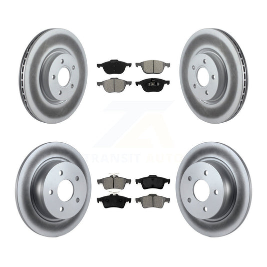 [Avant + Arrière] Kit de disque (revêtu) et plaquette (semi-métallique) de frein pour 2014 Ford Connect 104.8" wheel base KGS-100974