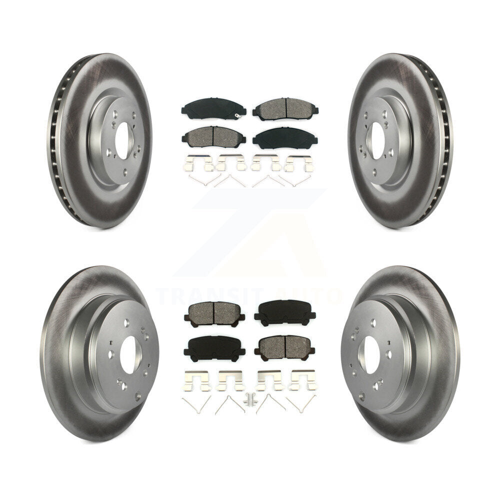[Avant + Arrière] Kit de disque (revêtu) et plaquette (semi-métallique) de frein pour Honda Pilot Acura MDX ZDX KGS-100979