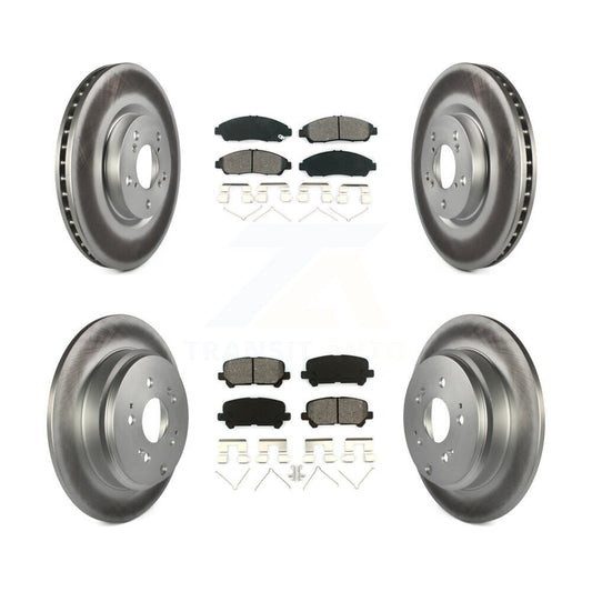 [Avant + Arrière] Kit de disque (revêtu) et plaquette (semi-métallique) de frein pour Honda Pilot Acura MDX ZDX KGS-100979