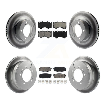 [Avant + Arrière] Kit de disque (revêtu) et plaquette (semi-métallique) de frein pour Toyota Tundra Sequoia Lexus LX570 Land Cruiser KGS-100984