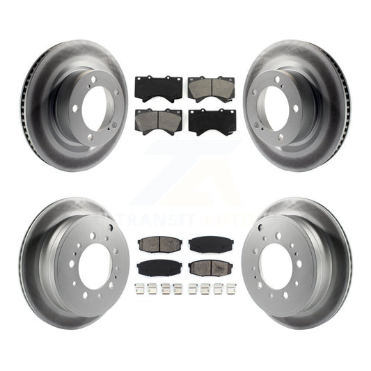 [Avant + Arrière] Kit de disque (revêtu) et plaquette (semi-métallique) de frein pour Toyota Tundra Sequoia Lexus LX570 Land Cruiser KGS-100984