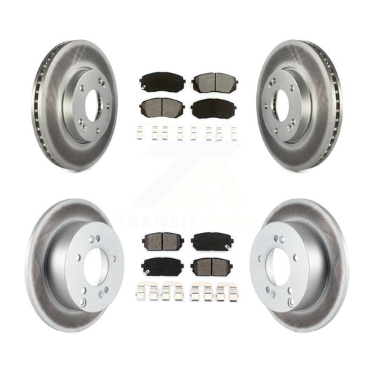 [Avant + Arrière] Kit de disque (revêtu) et plaquette (semi-métallique) de frein pour 2007-2009 Kia Rondo KGS-100990