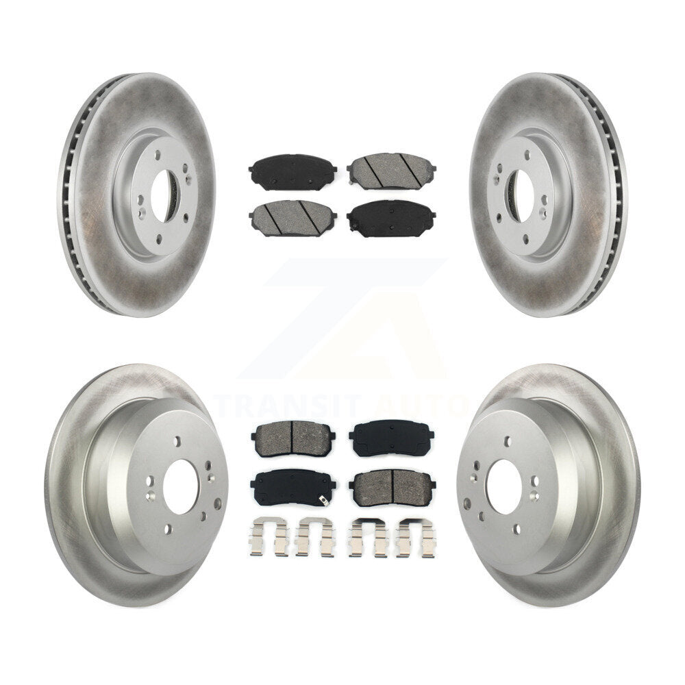 [Avant + Arrière] Kit de disque (revêtu) et plaquette (semi-métallique) de frein pour 2007-2012 Hyundai Veracruz KGS-101005