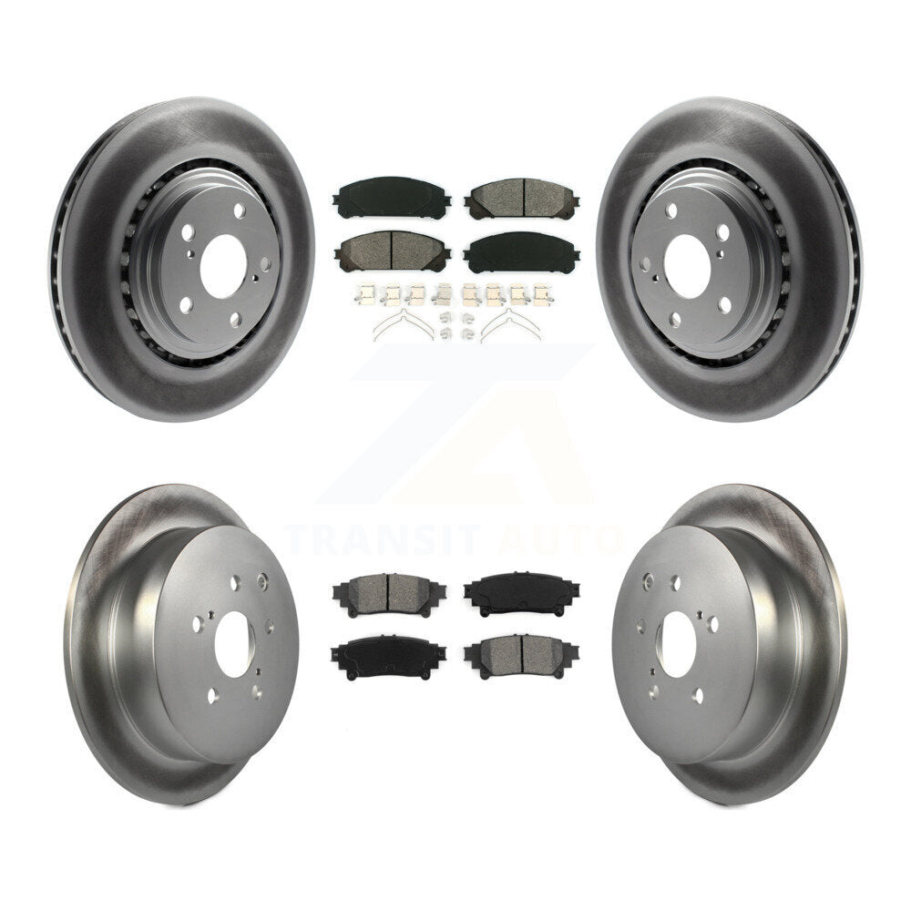 [Avant + Arrière] Kit de disque (revêtu) et plaquette (semi-métallique) de frein pour Toyota Highlander Sienna Lexus RX350 RX450h KGS-101008