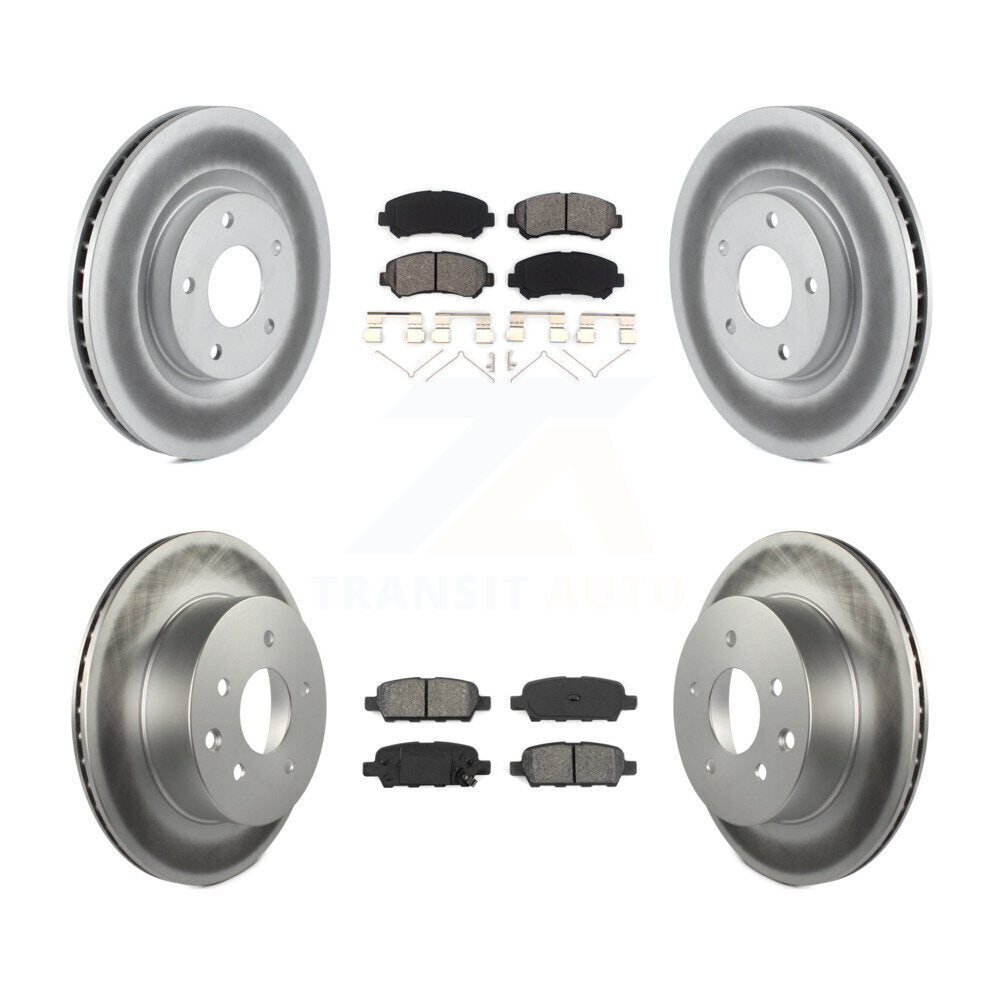 [Avant + Arrière] Kit de disque (revêtu) et plaquette (semi-métallique) de frein pour Nissan Rogue Select KGS-101009