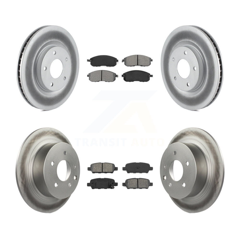 [Avant + Arrière] Kit de disque (revêtu) et plaquette (semi-métallique) de frein pour 2007-2012 Nissan Sentra SE-R KGS-101010