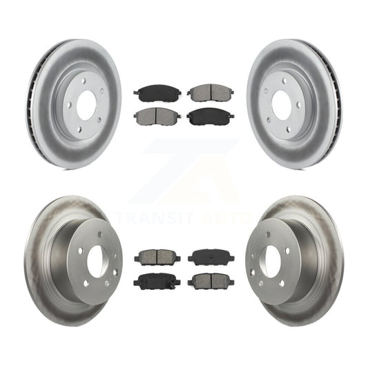 [Avant + Arrière] Kit de disque (revêtu) et plaquette (semi-métallique) de frein pour 2007-2012 Nissan Sentra SE-R KGS-101010