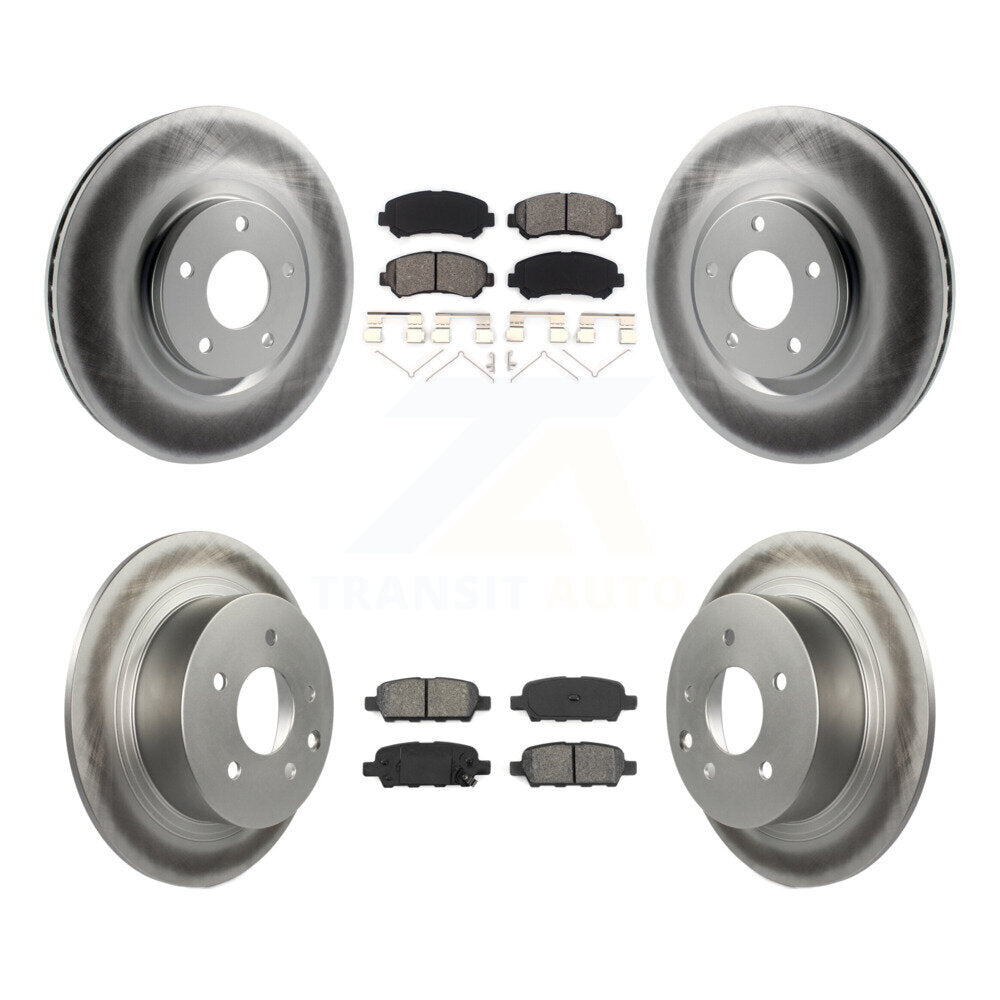 [Avant + Arrière] Kit de disque (revêtu) et plaquette (semi-métallique) de frein pour 2007-2012 Nissan Sentra SE-R Spec V KGS-101011