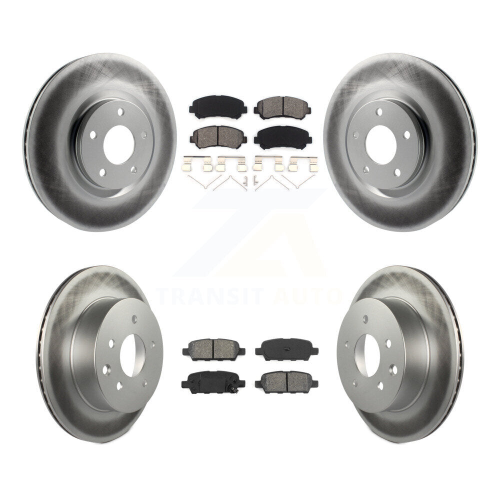[Avant + Arrière] Kit de disque (revêtu) et plaquette (semi-métallique) de frein pour 2014-2017 Nissan Juke Nismo RS KGS-101012