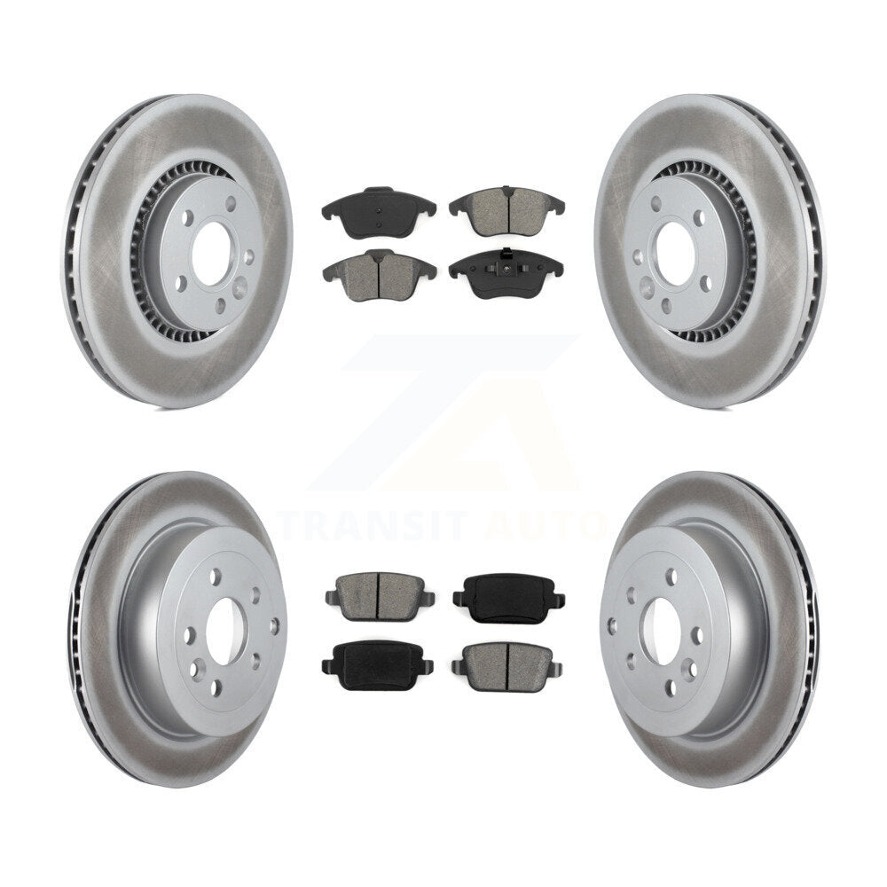 [Avant + Arrière] Kit de disque (revêtu) et plaquette (semi-métallique) de frein pour 2008-2011 Land Rover LR2 KGS-101014