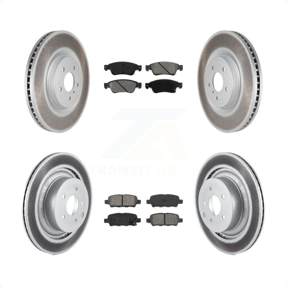 [Avant + Arrière] Kit de disque (revêtu) et plaquette (semi-métallique) de frein pour 2014 INFINITI Q60 Sport sans Package KGS-101021 par Transit Auto