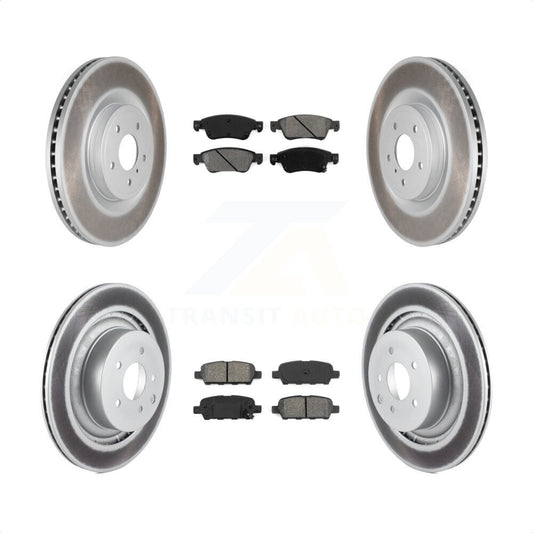 [Avant + Arrière] Kit de disque (revêtu) et plaquette (semi-métallique) de frein pour 2014 INFINITI Q60 Sport sans Package KGS-101021 par Transit Auto