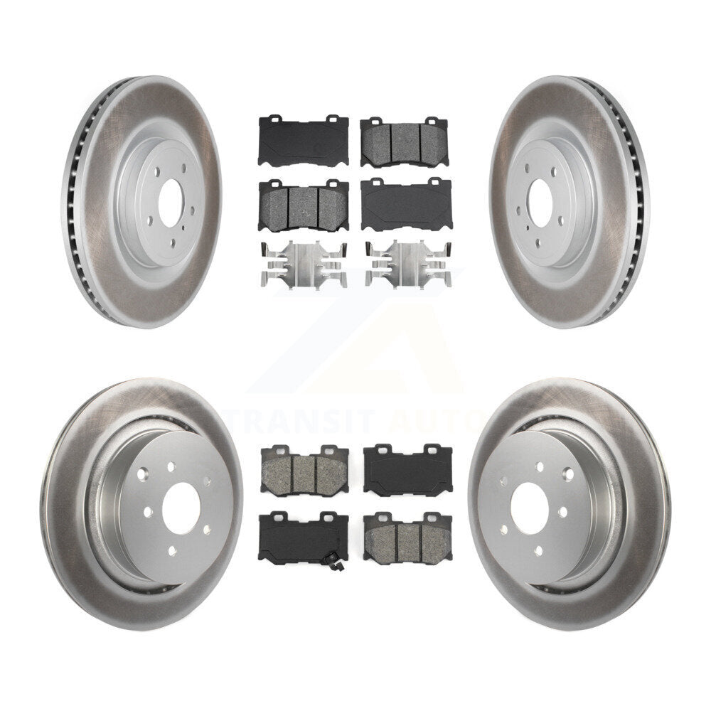 [Avant + Arrière] Kit de disque (revêtu) et plaquette (semi-métallique) de frein pour INFINITI Q50 M37 Q60 Q70 Q70L QX70 M56 FX50 KGS-101023