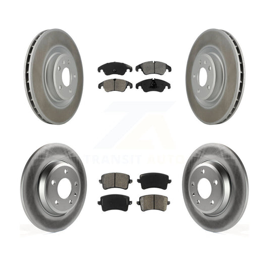[Avant + Arrière] Kit de disque (revêtu) et plaquette (semi-métallique) de frein pour 2009-2010 Audi Q5 avec 345mm Diameter Rotor KGS-101030