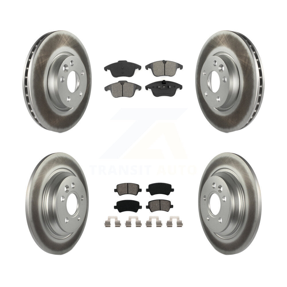 [Avant + Arrière] Kit de disque (revêtu) et plaquette (semi-métallique) de frein pour 2013-2014 Volvo S60 avec 300mm Diameter Rotor KGS-101035