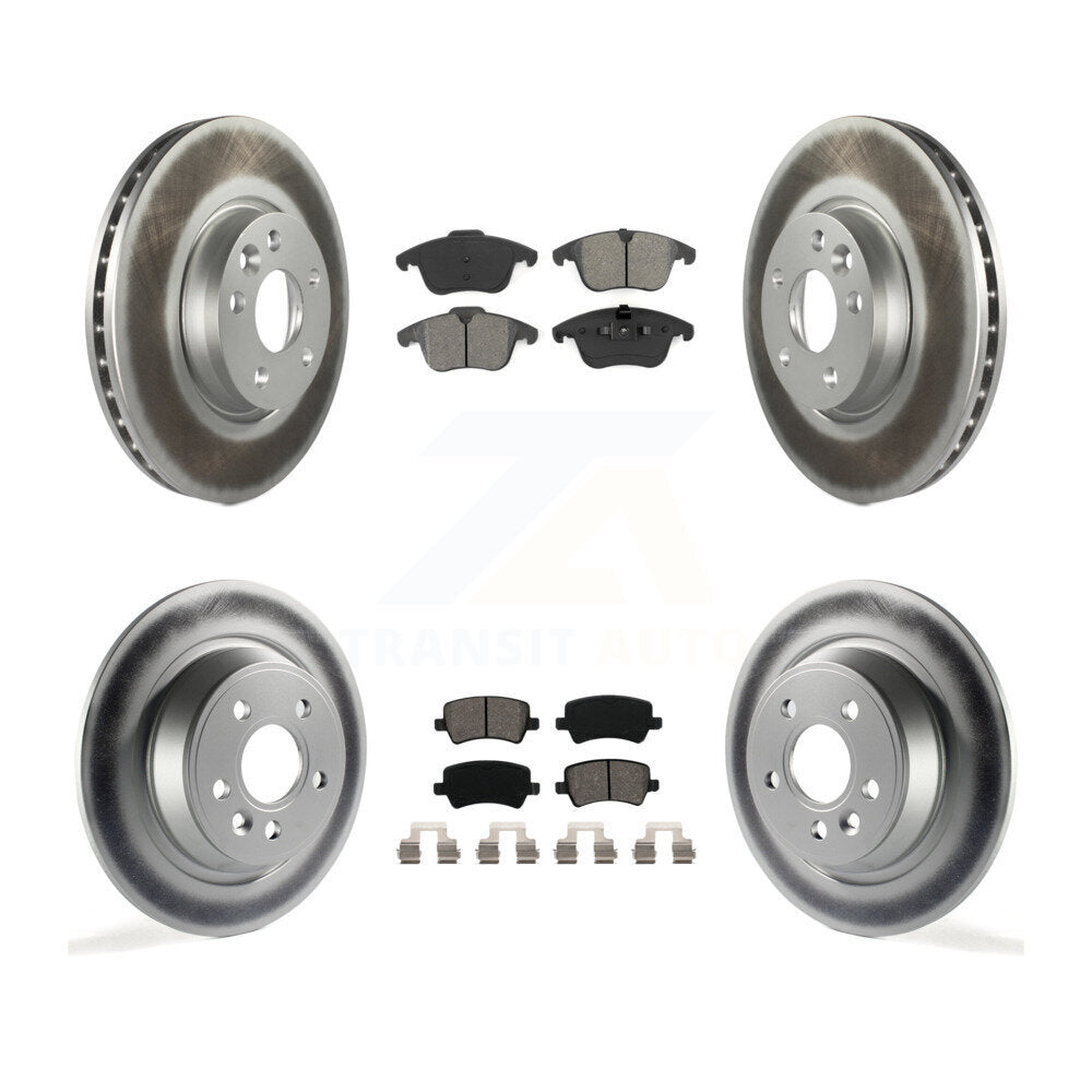 [Avant + Arrière] Kit de disque (revêtu) et plaquette (semi-métallique) de frein pour 2012-2015 Land Rover Range Evoque KGS-101037